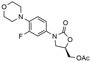 Acetic acid 3-(3-fluoro-4-morpholin-4-yl-phenyl)-2-oxo-oxazolidin-(5R)-ylmethyl ester