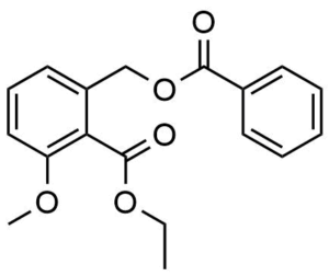 Benzoic acid 2 [(benzoyloxy)methyl]-6-methoxy ethyl ester