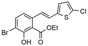 3-Bromo-6-[2-(5-chloro-thiophen-2-yl)-vinyl]-2-hydroxy-benzoic acid ethyl ester