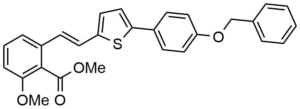 2-{2-[5-(4-Benzyloxy-phenyl)-thiophen-2-yl]-vinyl}-6-methoxy-benzoic acid methyl ester