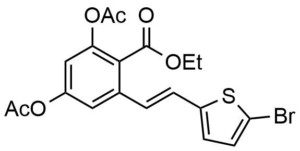 2,4-Diacetoxy-6-[2-(5-bromo-thiophen-2-yl)-vinyl]-benzoic acid ethyl ester