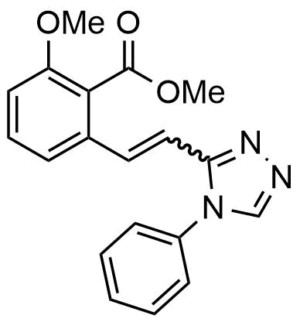 2-Methoxy-6-[2-(4-phenyl-4H-[1,2,4]triazol-3-yl)-vinyl]-benzoic acid methyl ester|(cis/trans)