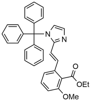 2-Methoxy-6-[2-(1-trityl-1H-imidazol-2-yl)-vinyl]-benzoic acid ethyl ester