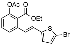 2-Acetoxy-6-[2-(5-bromo-thiophen-2-yl)-vinyl]-benzoic acid ethyl ester